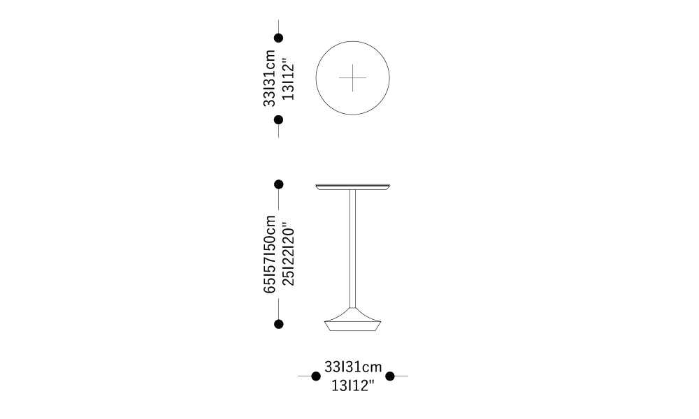 Image of the main dimensions of the product